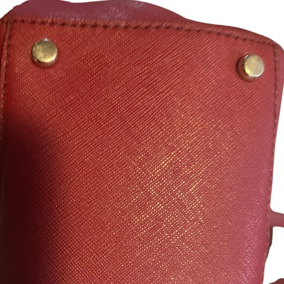 Kate Spade Burgundy Saffiano Leather Shoulder Bag triple compartment + gold tone - Picture 10 of 16